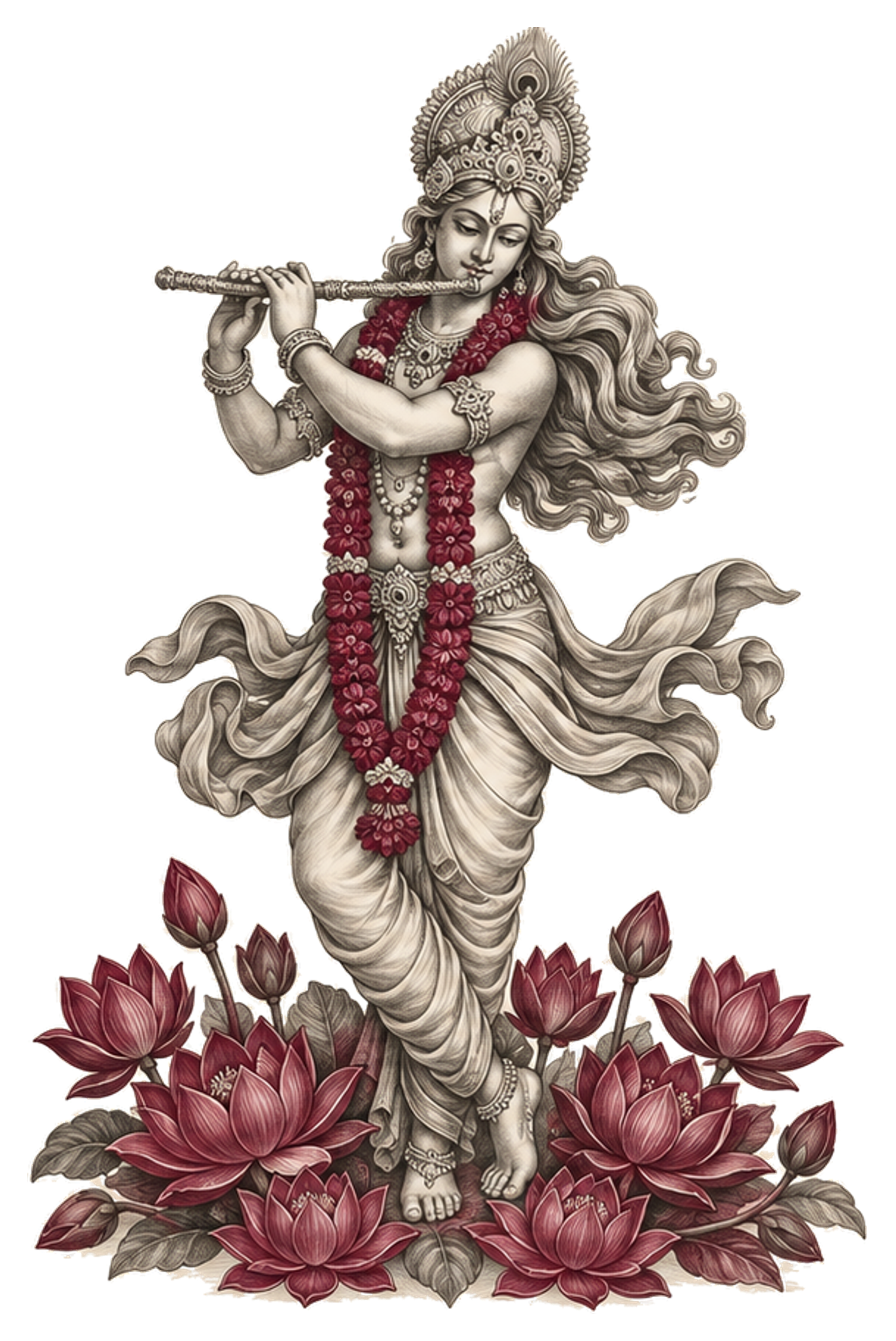 Official Krishna Kumari Flowers emblem with lotus garland